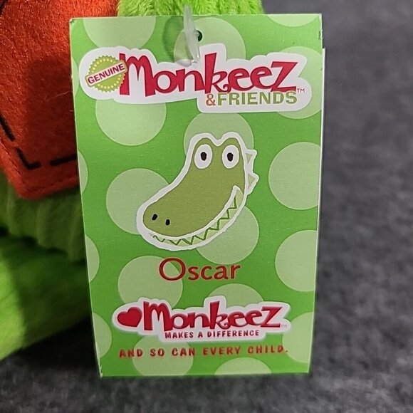 Monkeez and Friends Oscar Alligator Crocodile 9 inch Plush Stuffed Animal Code - Picture 7 of 8